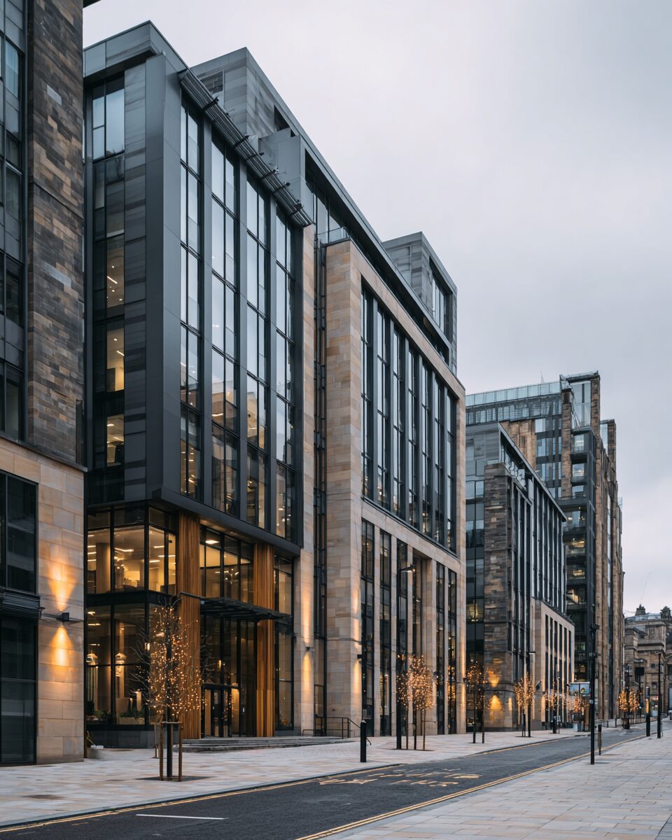 Glasgow commercial streetscape representing Clean Contracts UK contract analysis and operator matching across central Scotland.