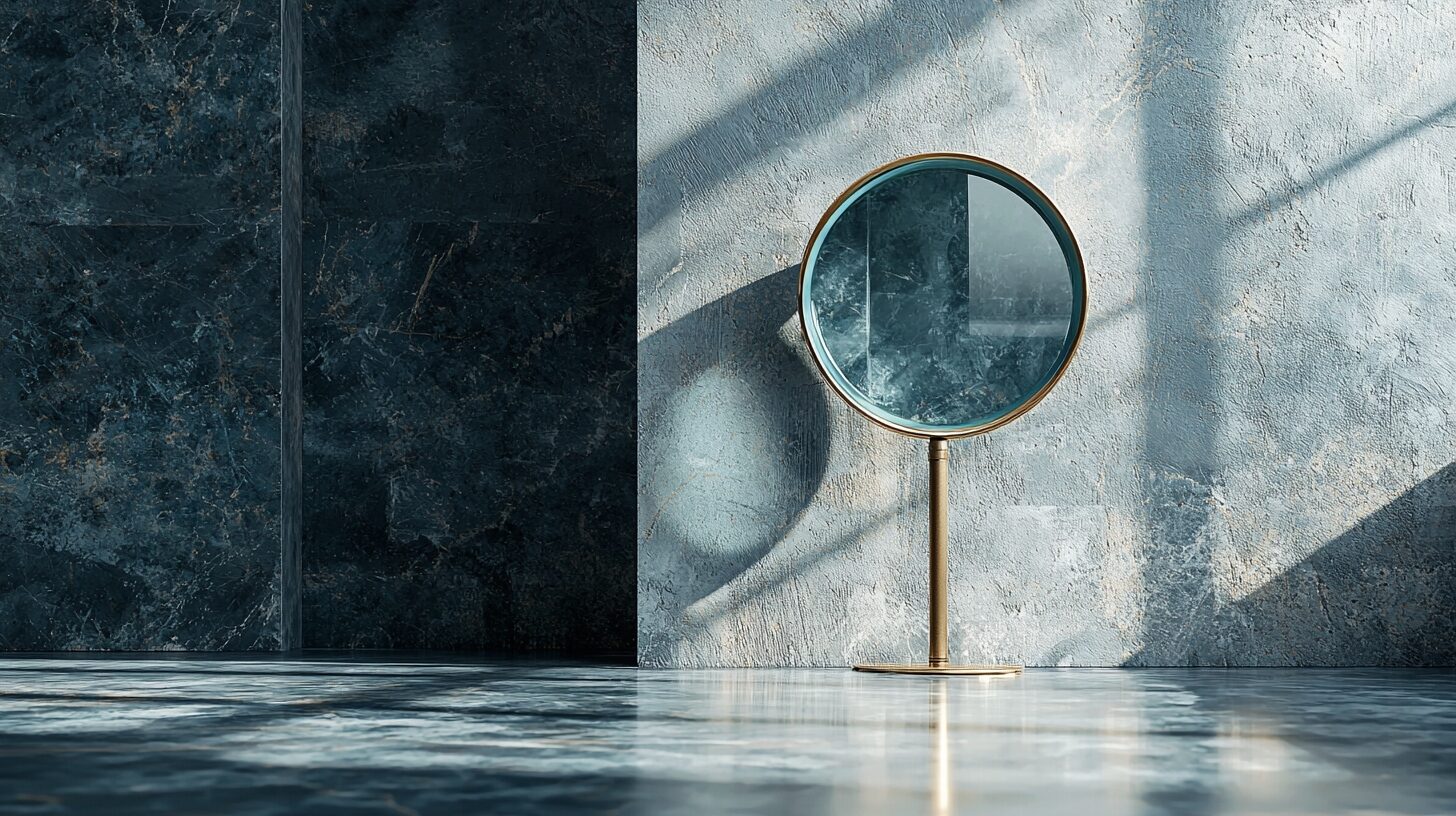 Editorial still life of an oversized brass-rimmed magnifying lens revealing hidden detail in a stone wall, symbolising the forensic review Clean Contracts UK applies to commercial cleaning contracts.